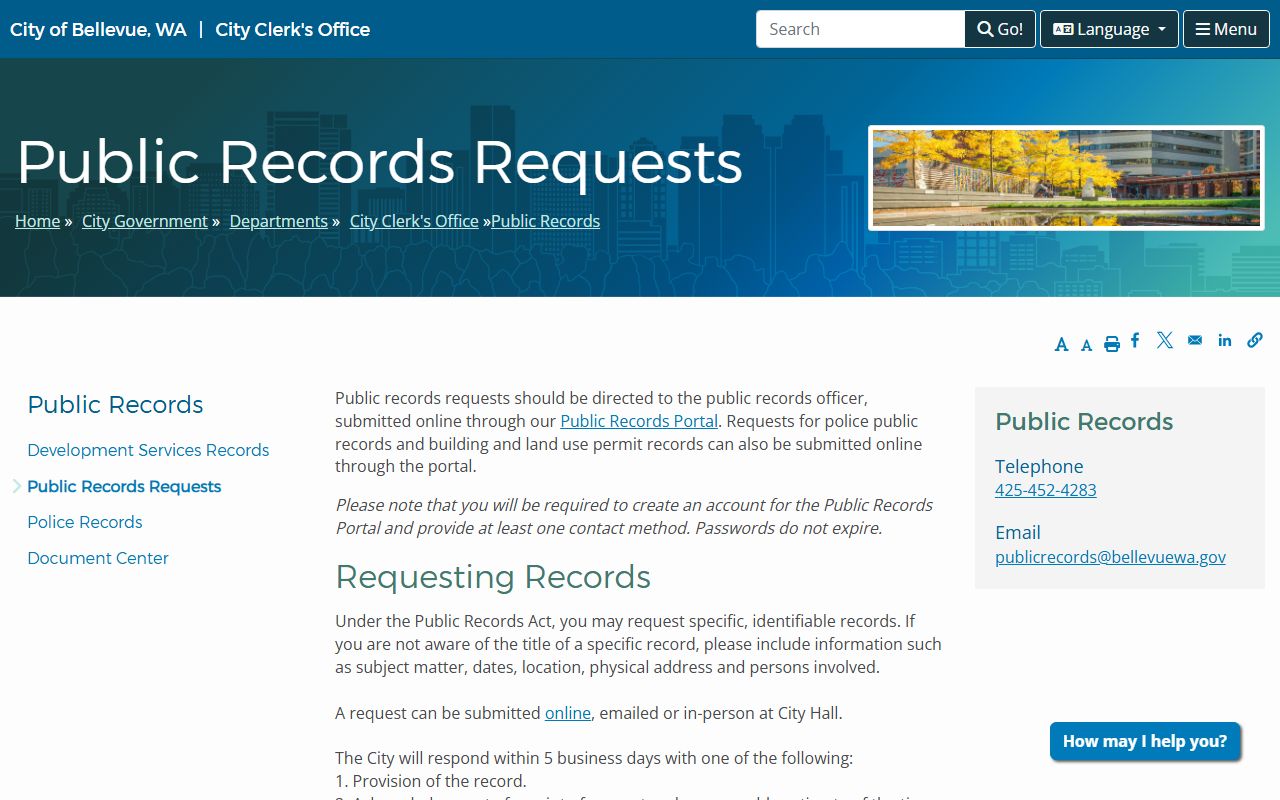 Bellevue City Clerk public records - Bellevue probate court records