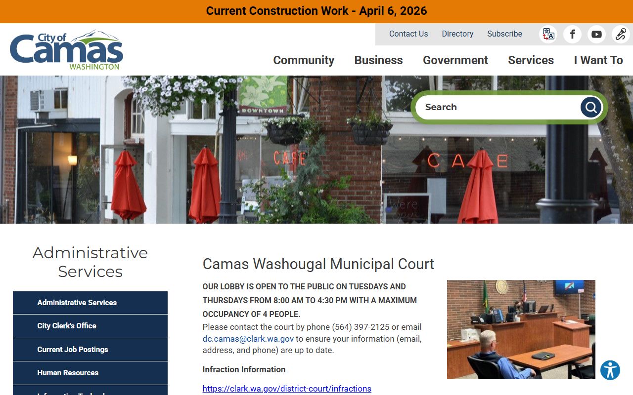 Camas-Washougal Municipal Court - Camas probate court records