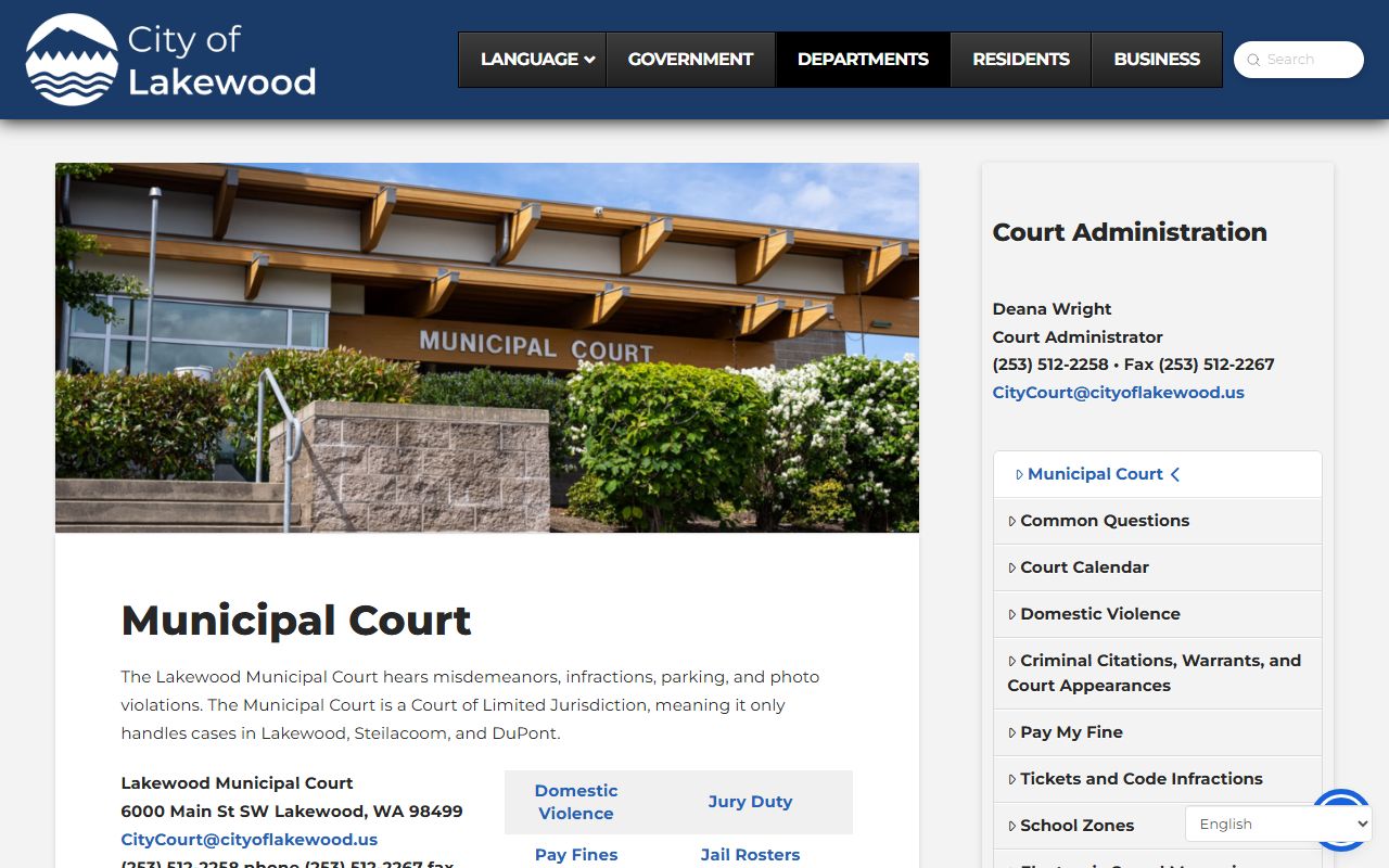 Lakewood Municipal Court - Lakewood probate court records