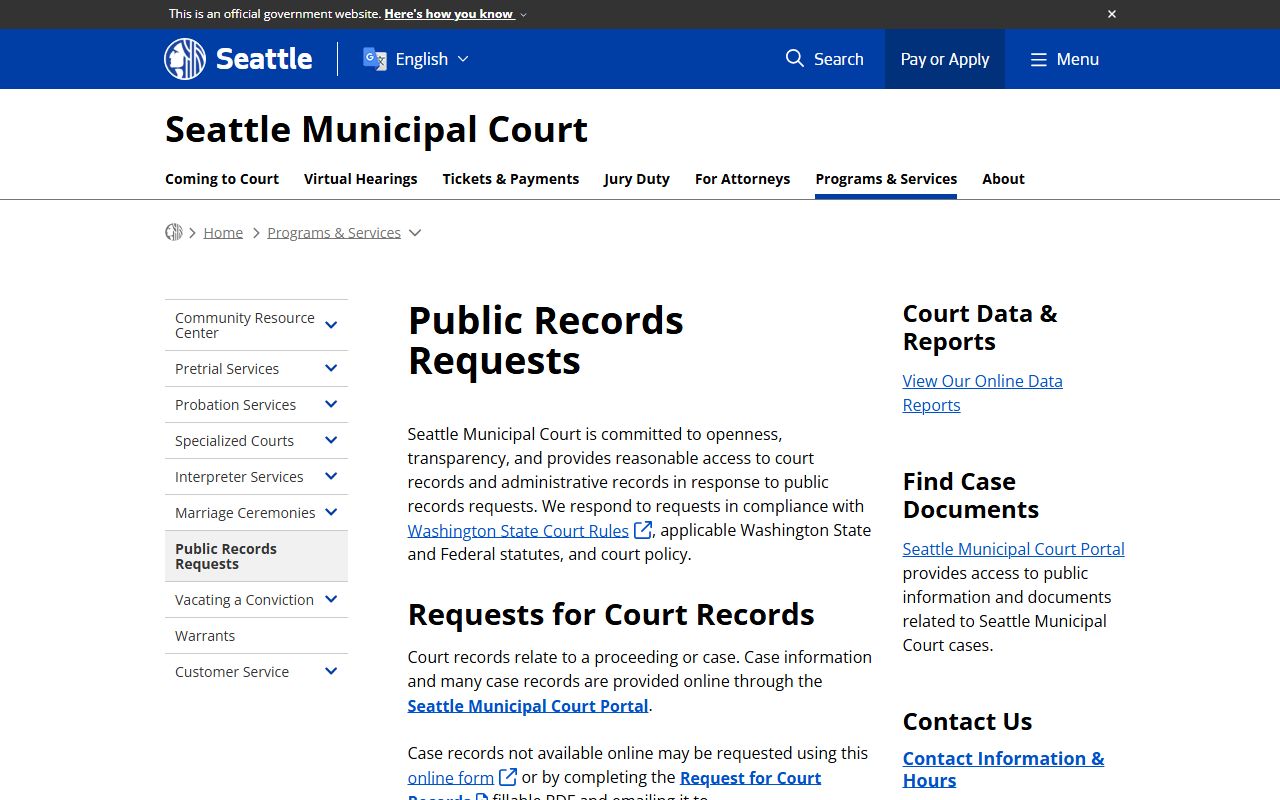 Seattle Municipal Court public records - Seattle probate court records