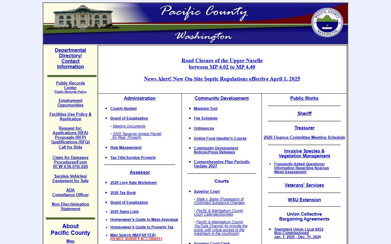 Pacific County Washington probate court records government portal