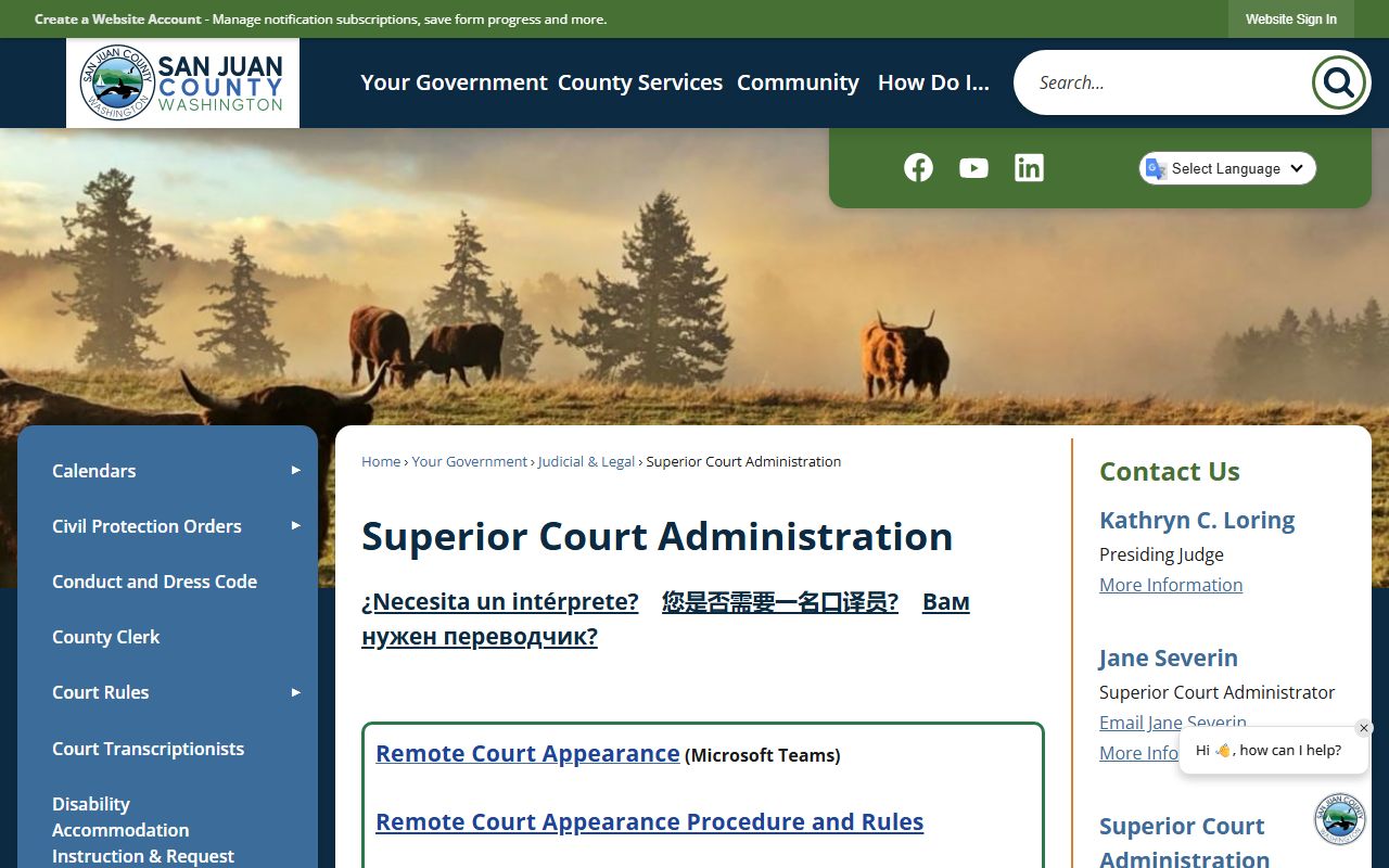 San Juan County probate court records Superior Court Administration