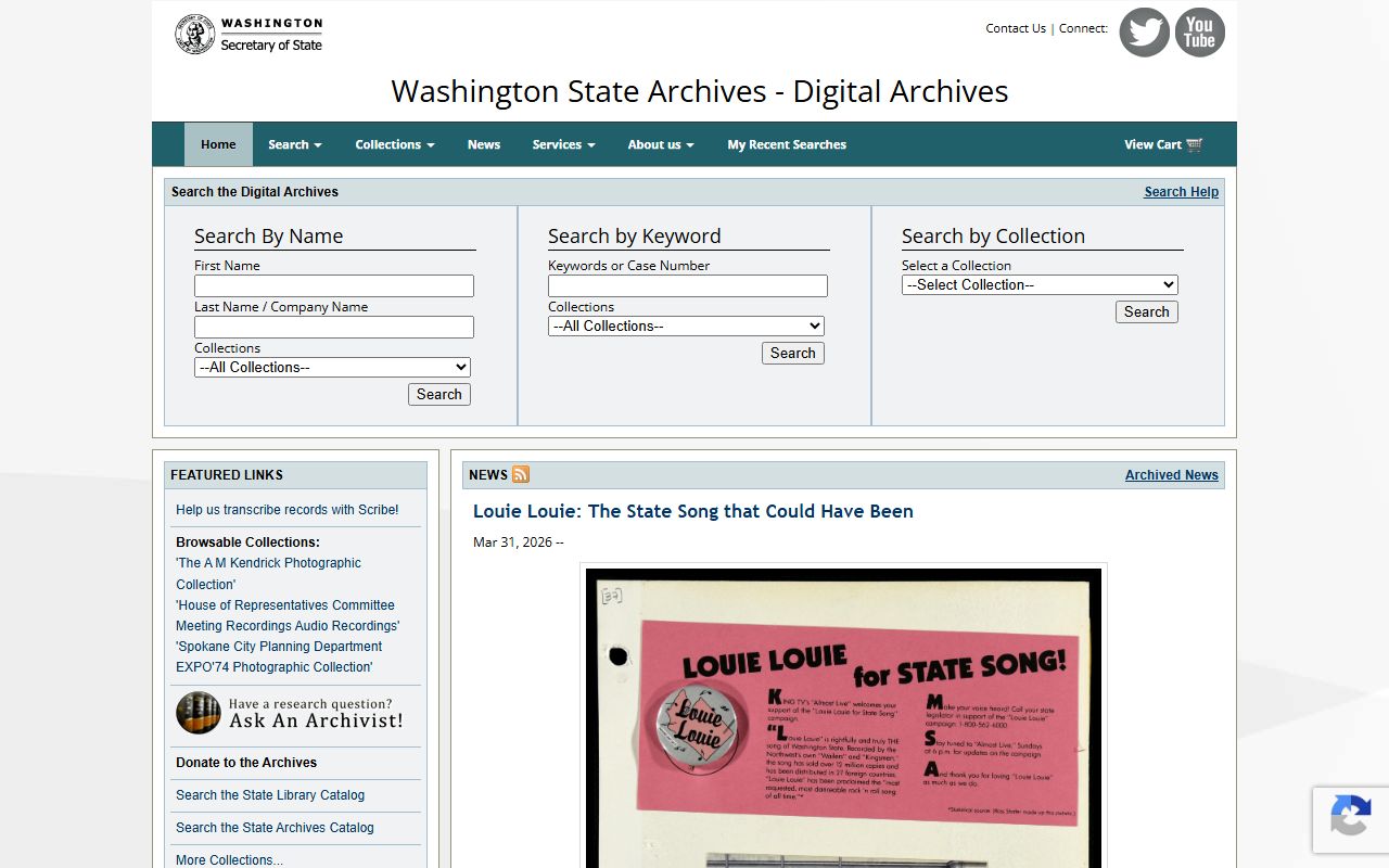 Washington State Digital Archives probate court records search